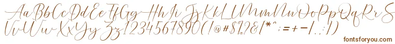 Helostar-Schriftart – Braune Schriften auf weißem Hintergrund