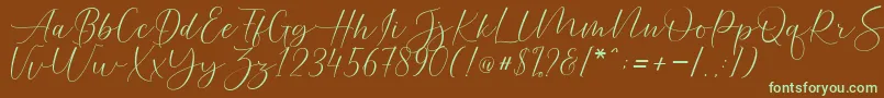 Helostar-fontti – vihreät fontit ruskealla taustalla