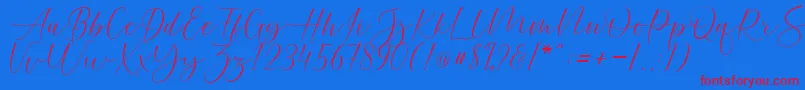 Helostar Font – Red Fonts on Blue Background