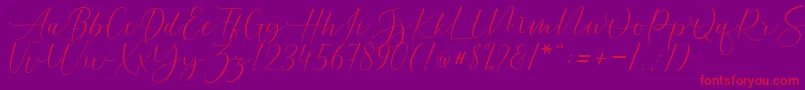 Helostar Font – Red Fonts on Purple Background