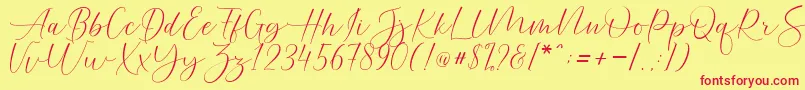 Helostar Font – Red Fonts on Yellow Background