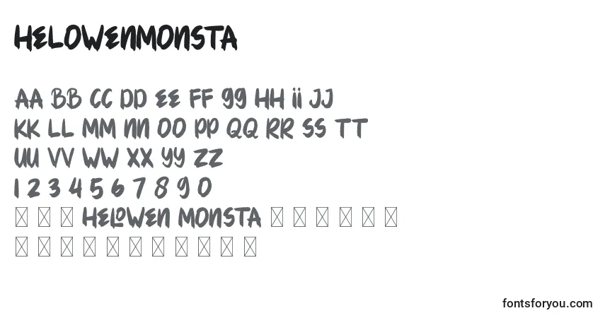 Fuente HELOWENMONSTA - alfabeto, números, caracteres especiales