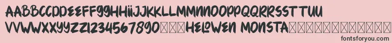 HELOWENMONSTA Font – Black Fonts on Pink Background