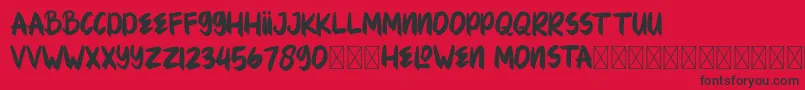 fuente HELOWENMONSTA – Fuentes Negras Sobre Fondo Rojo