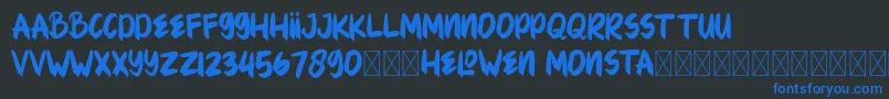 HELOWENMONSTA Font – Blue Fonts on Black Background
