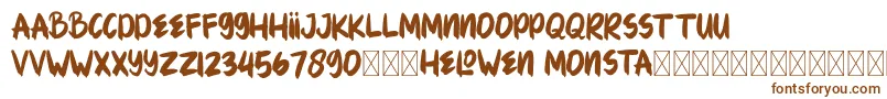 HELOWENMONSTA Font – Brown Fonts on White Background