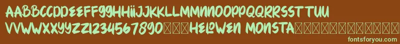 HELOWENMONSTA Font – Green Fonts on Brown Background