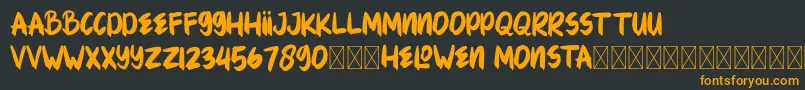 HELOWENMONSTA Font – Orange Fonts on Black Background