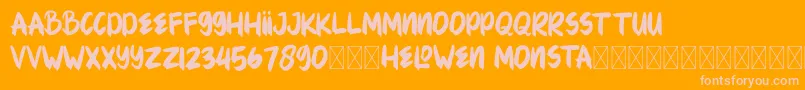 HELOWENMONSTA Font – Pink Fonts on Orange Background