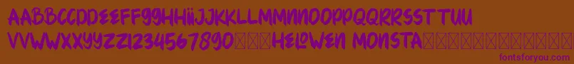 HELOWENMONSTA Font – Purple Fonts on Brown Background