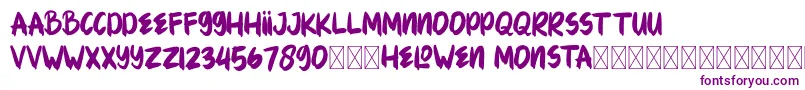HELOWENMONSTA Font – Purple Fonts on White Background