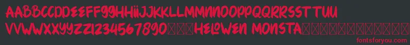HELOWENMONSTA Font – Red Fonts on Black Background
