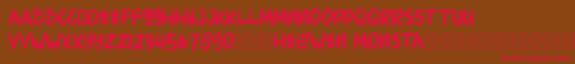 HELOWENMONSTA Font – Red Fonts on Brown Background