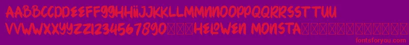 HELOWENMONSTA Font – Red Fonts on Purple Background