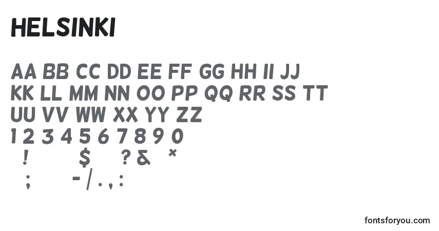 A fonte Helsinki (129419) – alfabeto, números, caracteres especiais