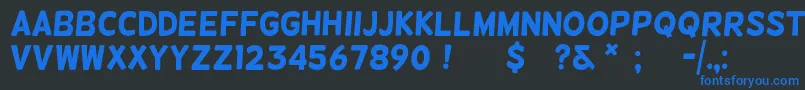 helsinki Font – Blue Fonts on Black Background