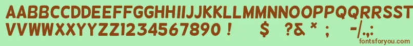 helsinki Font – Brown Fonts on Green Background