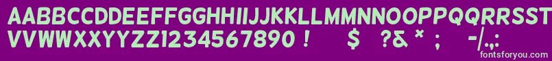 helsinki Font – Green Fonts on Purple Background