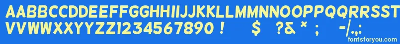 helsinki Font – Yellow Fonts on Blue Background