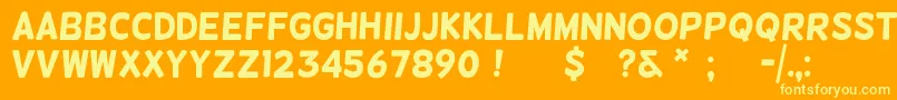 helsinki Font – Yellow Fonts on Orange Background