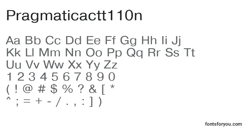 Czcionka Pragmaticactt110n – alfabet, cyfry, specjalne znaki