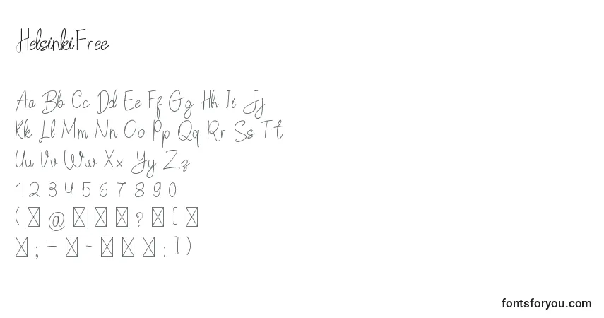 Czcionka HelsinkiFree – alfabet, cyfry, specjalne znaki