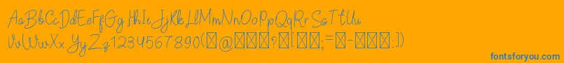 Шрифт HelsinkiFree – синие шрифты на оранжевом фоне