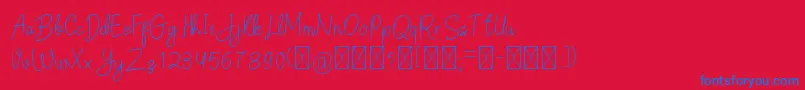 HelsinkiFree Font – Blue Fonts on Red Background