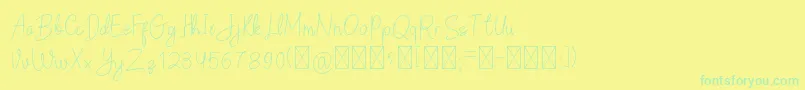 HelsinkiFree Font – Green Fonts on Yellow Background