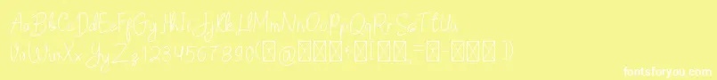 Fonte HelsinkiFree – fontes brancas em um fundo amarelo