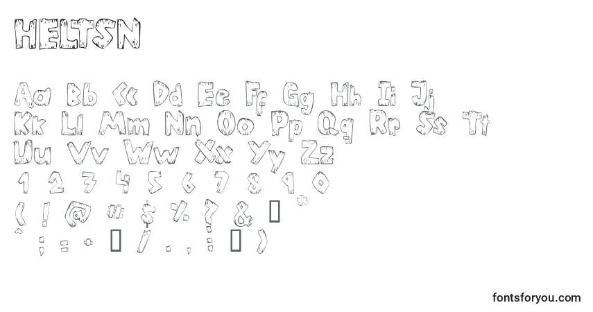 A fonte HELTSN   (129421) – alfabeto, números, caracteres especiais