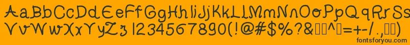 helveti Font – Black Fonts on Orange Background