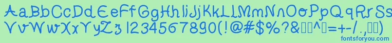 helveti Font – Blue Fonts on Green Background