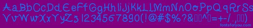 フォントhelveti – 紫色の背景に青い文字