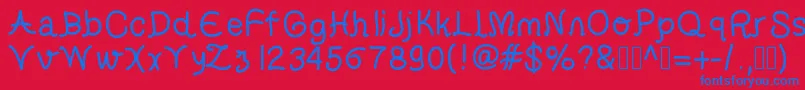 helveti Font – Blue Fonts on Red Background