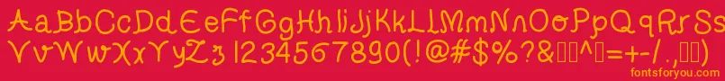 helveti Font – Orange Fonts on Red Background