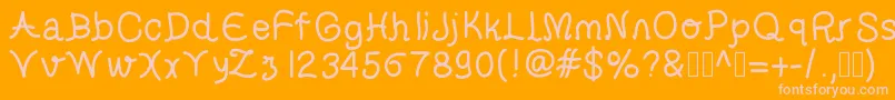 helveti Font – Pink Fonts on Orange Background