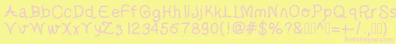 helveti Font – Pink Fonts on Yellow Background