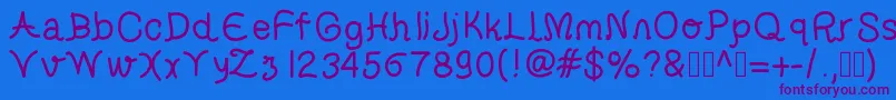 helveti Font – Purple Fonts on Blue Background