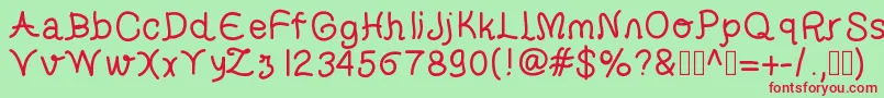 helveti Font – Red Fonts on Green Background