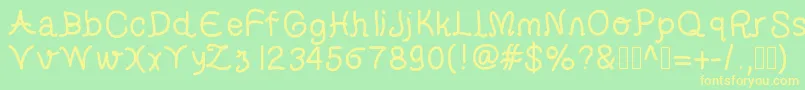 helveti Font – Yellow Fonts on Green Background