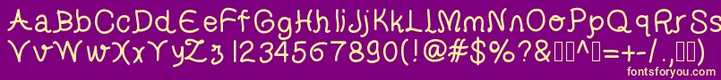 helveti Font – Yellow Fonts on Purple Background