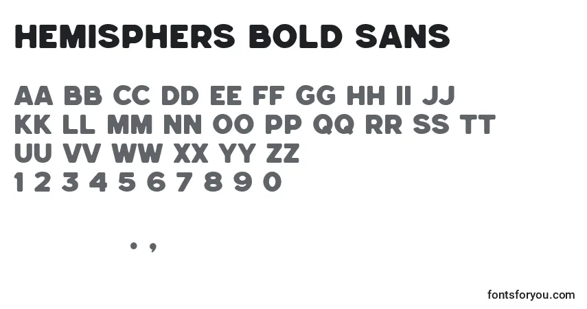 Schriftart Hemisphers Bold Sans (129424) – Alphabet, Zahlen, spezielle Symbole