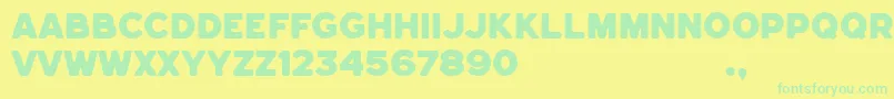 Hemisphers Bold Sans Font – Green Fonts on Yellow Background