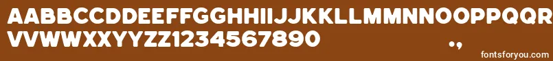 フォントHemisphers Bold Sans – 茶色の背景に白い文字