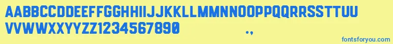 Hemisphers Sans Font – Blue Fonts on Yellow Background
