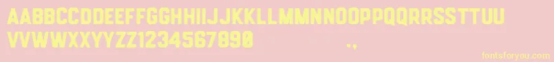 Hemisphers Sans Font – Yellow Fonts on Pink Background