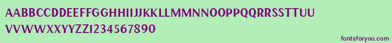 Шрифт HENAVE Regular DEMO – фиолетовые шрифты на зелёном фоне