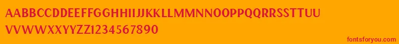 HENAVE Regular DEMO Font – Red Fonts on Orange Background