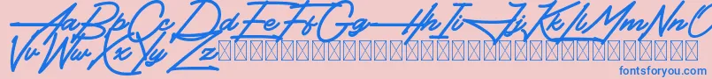 Hendangan Font – Blue Fonts on Pink Background